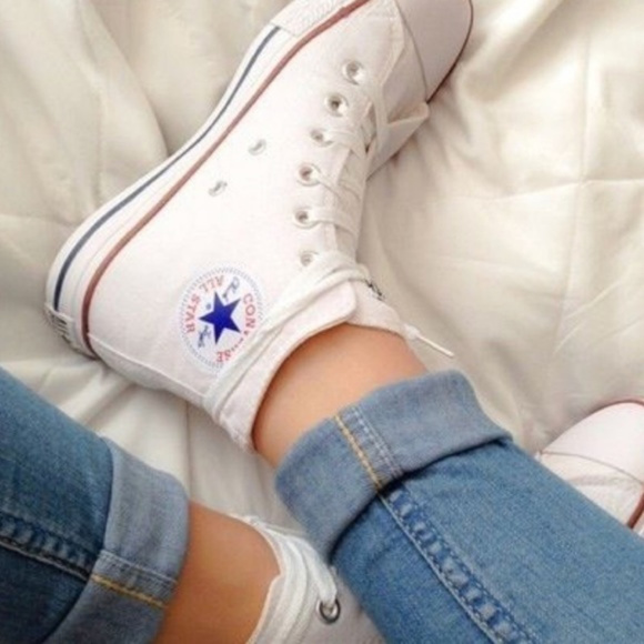 NWT Converse 🔥 Adult Fabric AllStar White HT WMNS - Picture 6 of 8